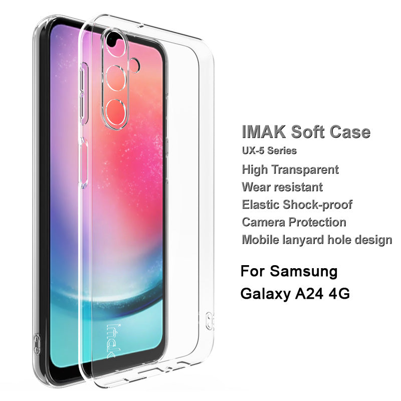 IMAK UX-5 Series TPU-telefoncover til Samsung Galaxy A24 4G , Anti-drop gennemsigtigt mobiltelefoncover IMAK UX-5 Series TPU-telefoncover til Samsung Galaxy A24 4G , Anti-drop gennemsigtigt mobiltelefoncover